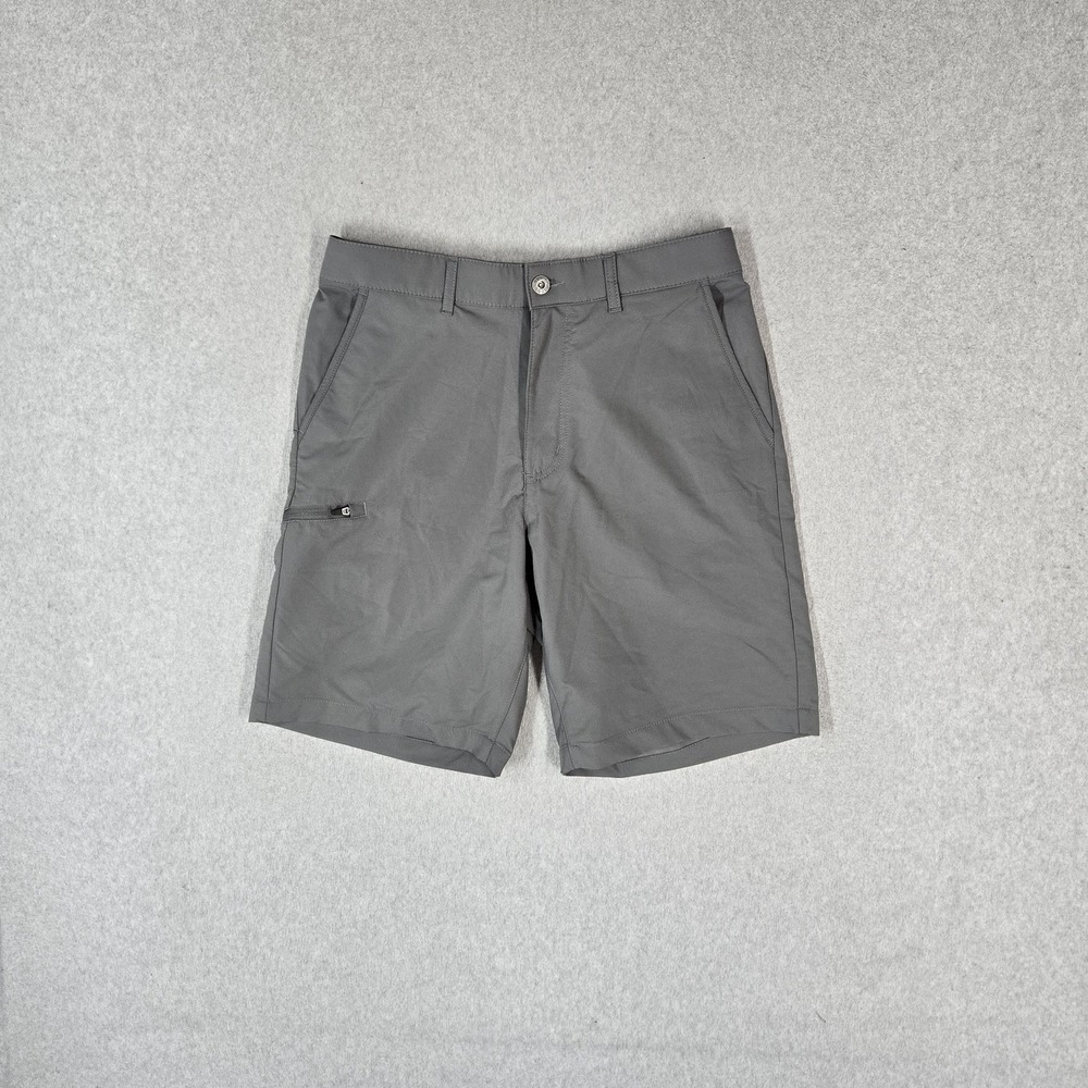 Gerry Men Shorts 32 Gray Chino 1841021 Tech Short Zipper 10" Inseam Logo NWT